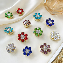 花朵水钻衬衫装饰扣一卡一扣便捷安装服装改造合金配饰外贸批发