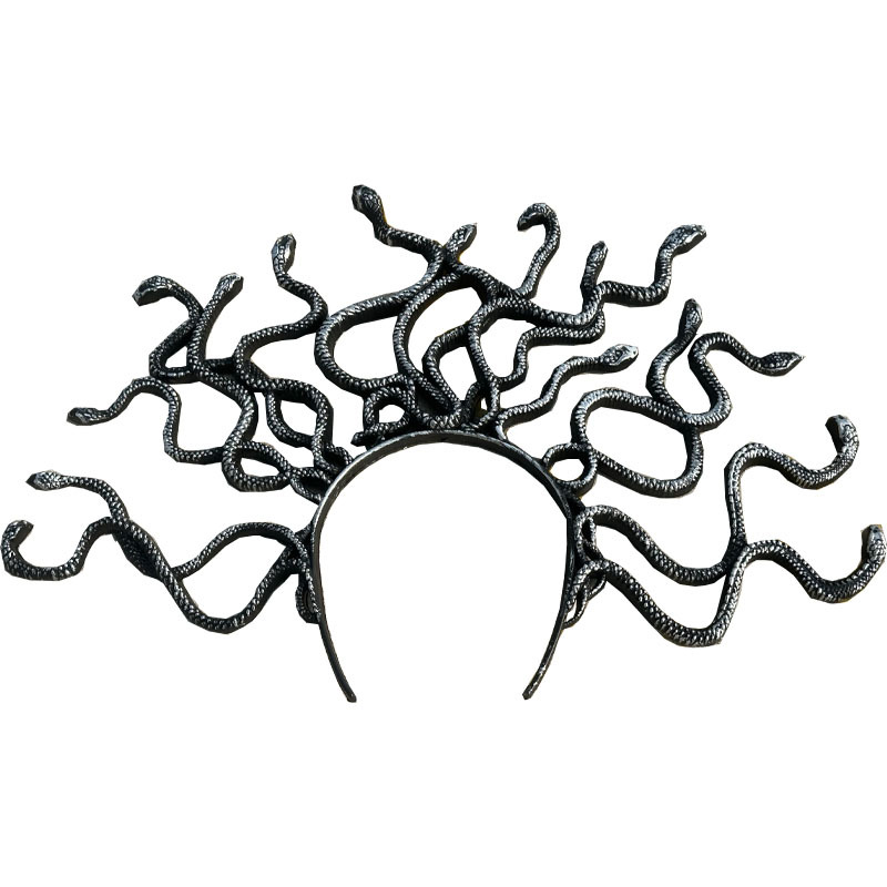 Medusa cabeza de serpiente diadema Halloween cos accesorios para el cabello fiesta de baile maquillaje accesorios de disfraces mitología griega antigua hebilla de cabeza de serpiente