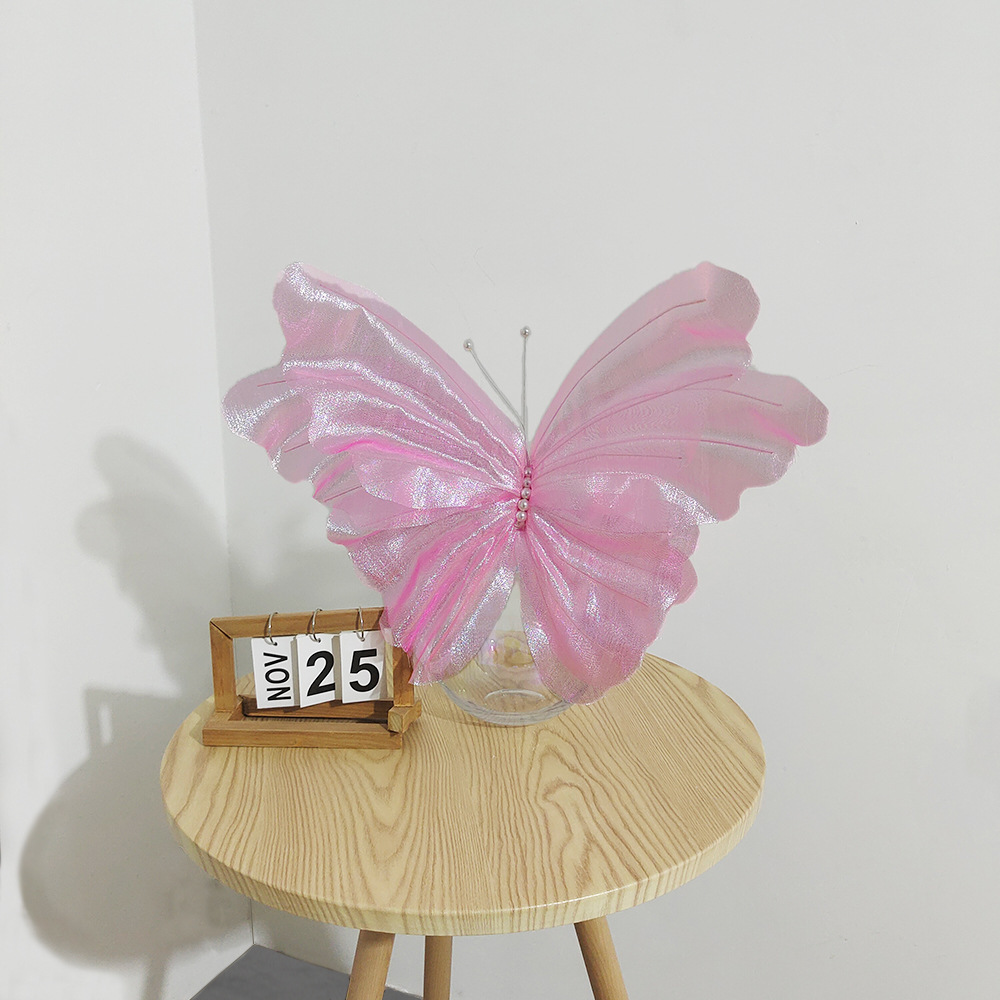 Mariposa de simulación tridimensional boda festival ambiente romántico decoración decoración del hogar accesorios de disparo simulación colorido gasa mariposa