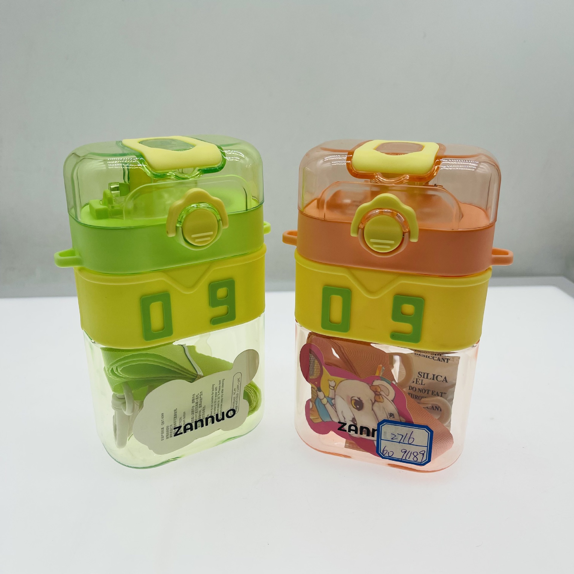 Zanuo dibujos animados de comercio exterior red cuadrada de paja roja taza de helado taza de plástico PC estudiante taza Correa al aire libre deportes taza