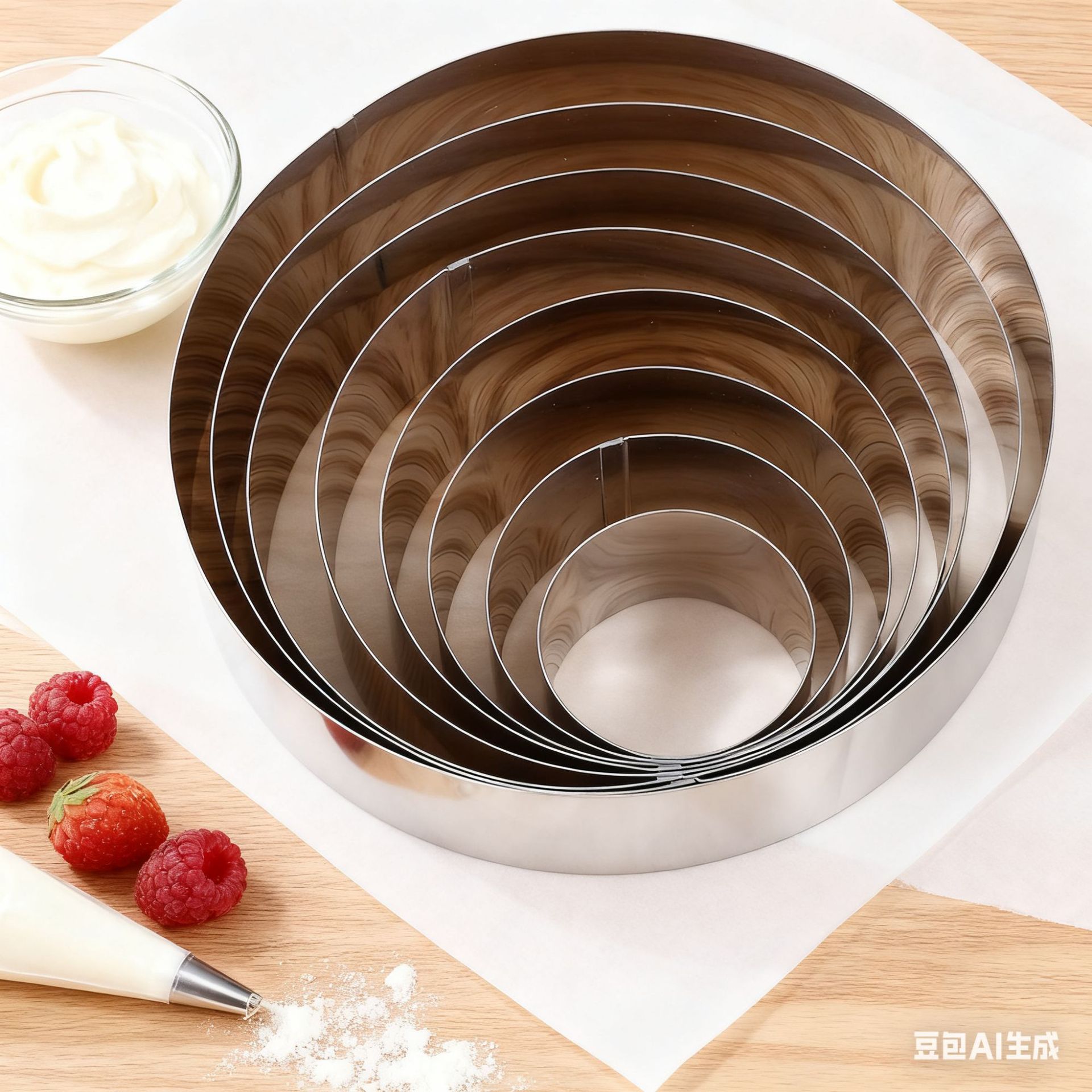 Stainless Steel Round Mousse Ring Baking Tool Thickeneded Round Cake Mousse Ring Tiramisu Cheesecake