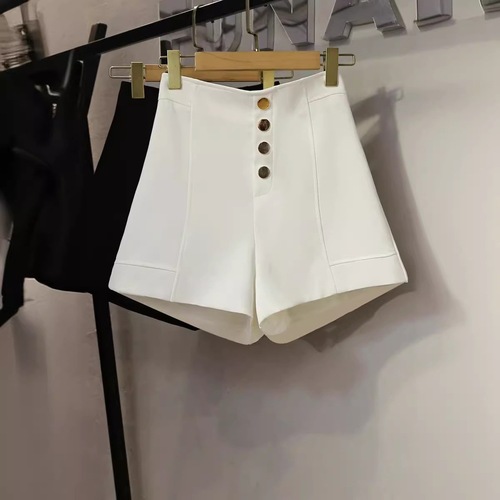 Women's High-Waisted Shorts Pure Desire Style Versatile Summer Heat Pants Korean Version Advanced Fashion Outerwear Wide Leg A-Line Shorts