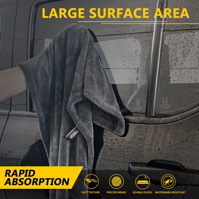 Car Wash Towel, Large Absorbent Double-Sided Coral Velvet Imitation Suede Drying Rag, Car Supplies Car Towel