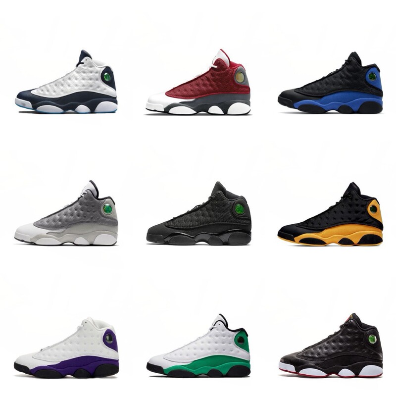 European and American Style Aj13 Black and White Panda Mint Green Mid-High Top White Blue Obsidian Basketball Sneakers for Men and Women European and American Style Aj13 Black and White Panda Mint Green Mid-High Top White Blue Obsidian Basketball Sneakers for Men and Women
