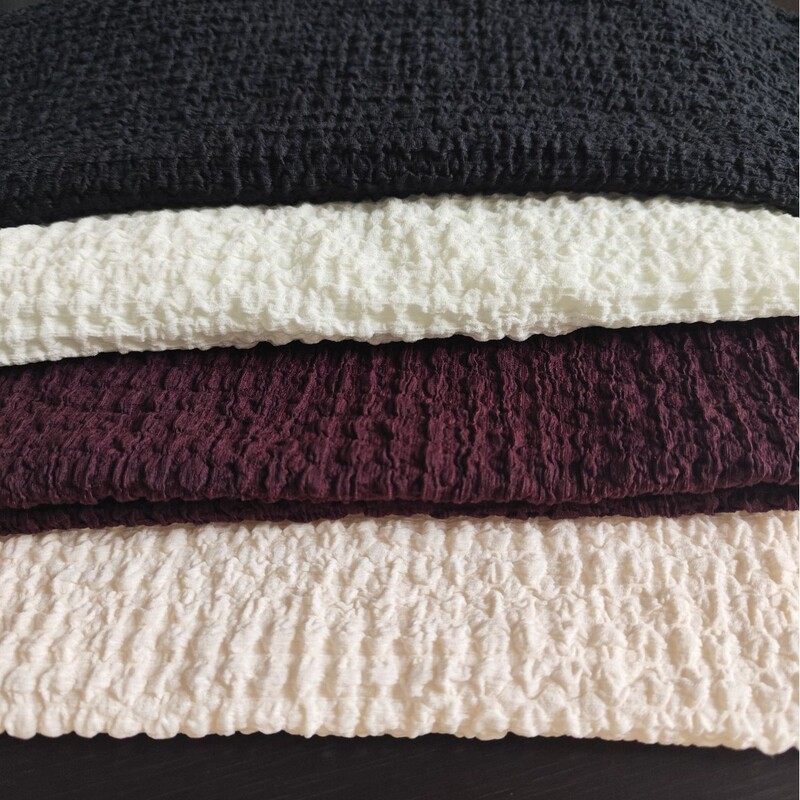 Four Seasons Pleated Texture Stereo Pleated Bubble Crepe Fabric Jacquard Bubble Crepe Fabric Women's Lantern Knitted Products