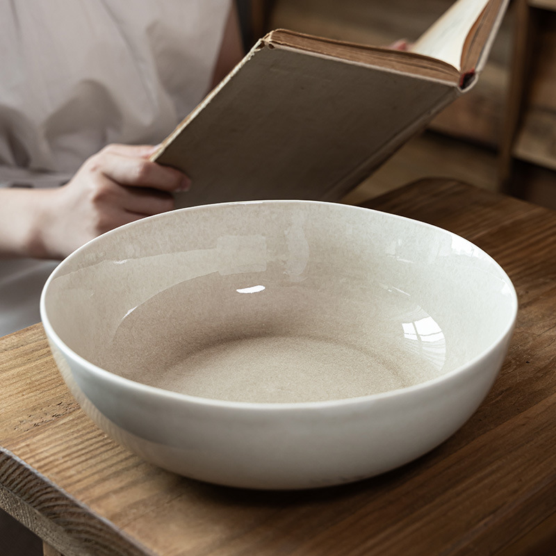 Tazón grande de estilo moderno nórdico Tazón de sopa de cerámica de alto valor Tazón de verduras grande para el hogar Tazón de ensalada de verduras Tazón de frutas Vajilla