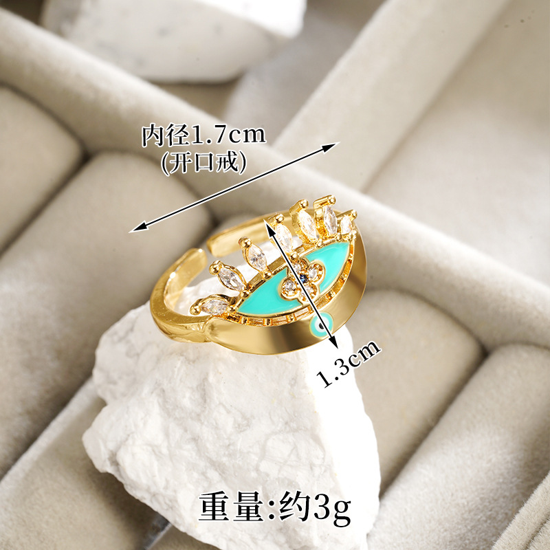 Nuevos productos transfronterizos de oro de arena de 18 quilates de ojos de diablo anillo de anillo de nicho femenino simple joyas de estilo europeo y americano al por mayor