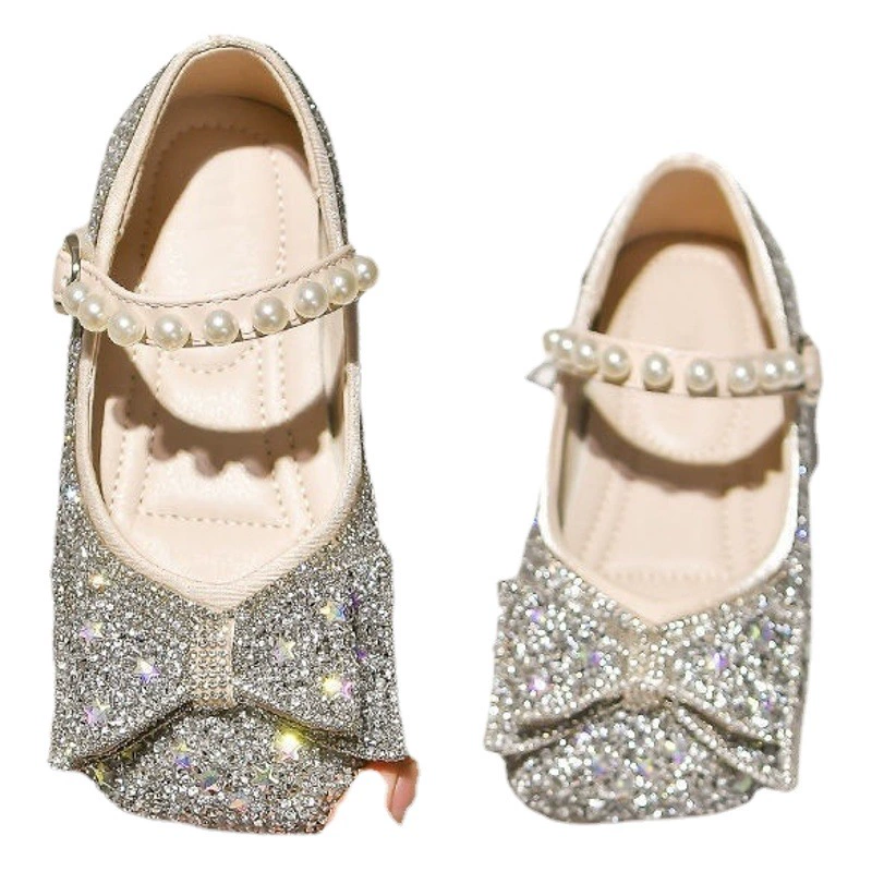 Обувь для девочек, обувь принцессы, новая летняя детская кожаная обувь, хрустальные туфли, Женская Однослойная обувь, детская обувь маленького и среднего размера