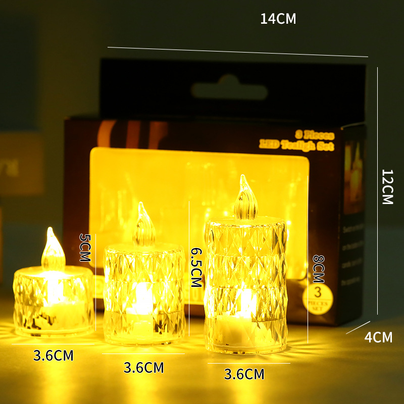 Conjunto de tres piezas en forma de diamante sin base (incluida la electrónica)