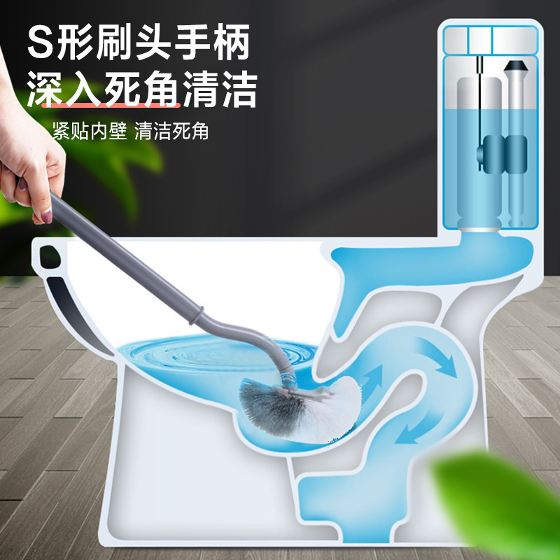 トイレ日本式家庭用トイレブラシ長い柄の柔らかい毛便器洗浄ブラシ壁掛け式取り外し可能トイレブラシ|undefined