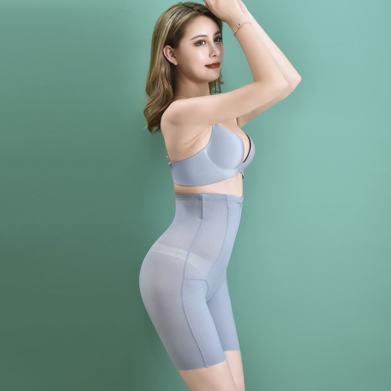High waist hip lifting belly shaping pants postpartum recovery shaping pants zipper breasted shaping pants body shaping seamless corset pants boxer