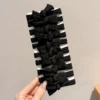 Black hairgrip with bow, set, 10 pieces