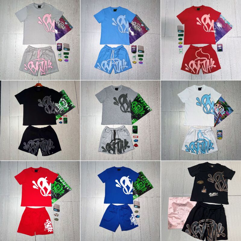 High-Quality Syna World Hip-Hop Foam-Printed Short-Sleeved Casual Loose T-Shirt High Street Shorts Syna Set High-Quality Syna World Hip-Hop Foam-Printed Short-Sleeved Casual Loose T-Shirt High Street Shorts Syna Set