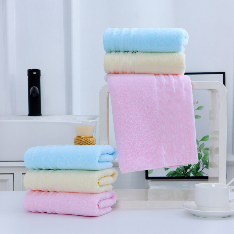 Wholesale Sanyang raw cotton satin soft absorbent face towel thickened bright silk satin household face bath adult towel