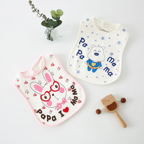 Spring and summer baby dual-use saliva napkin rice pocket children's bib large three-dimensional waterproof super comfortable rice pocket