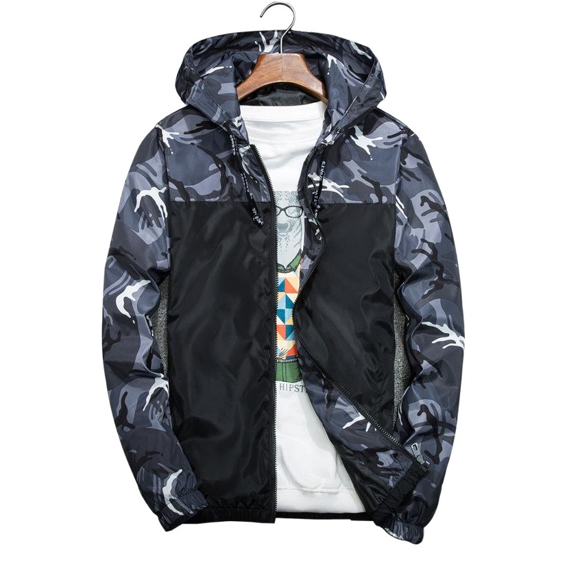 Chaqueta de primavera y otoño de los hombres de moda de estilo coreano de camuflaje SLIM-Fit personalidad juvenil cazadora de moda de los hombres y las mujeres de la chaqueta casual 538