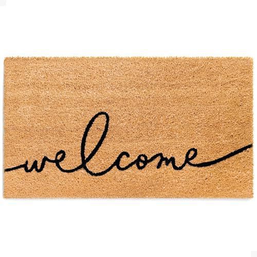 Amazon temu alambre material coco marrón inglés amor gatos y pájaros en la alfombra de la puerta antideslizante alfombra de entrada