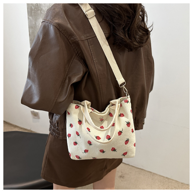 Canvas bag for women 2024 New large-capacity handbag, printed tote bag, niche design, artistic single-shoulder bag for work undefined
