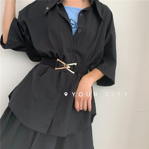 Wholesale Korean style triangular buckle waistband, simple, fashionable and versatile belt for women, elastic elastic waist, slimming