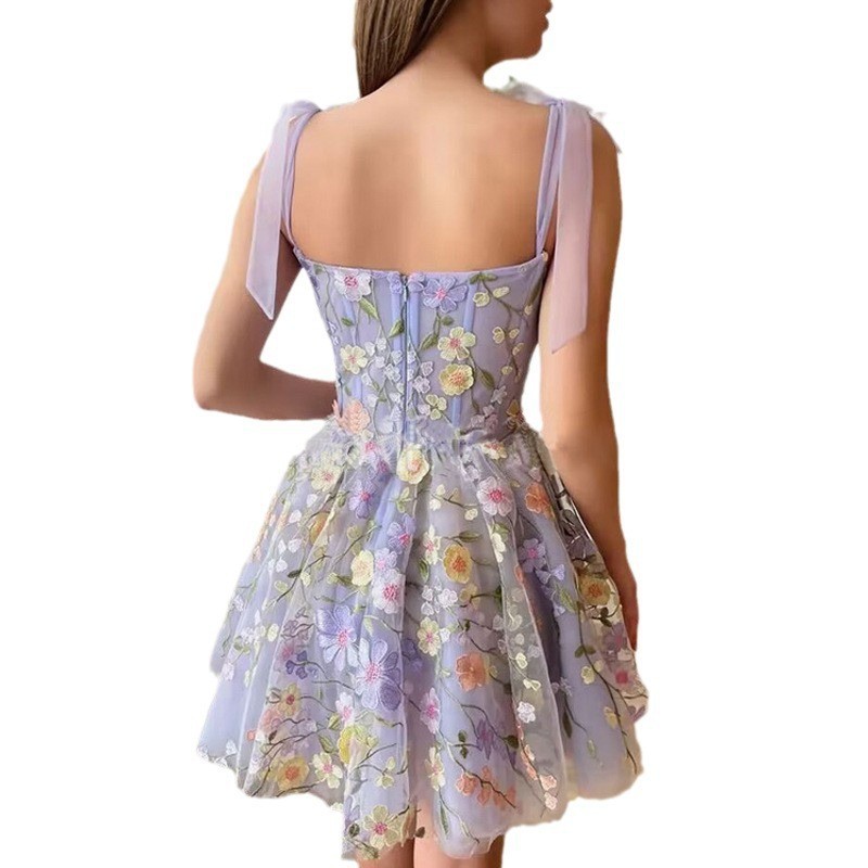308g Weight Above Knee Dress Length Type Sleeveless Sleeve Length Mesh Dress Dresses Type Sleeveless Sleeve Type Polyester, Lace Fabric Type Mid Waist Waist Line Casual, Party Occasion Strap Dress Neckline Slim Fit Type Christmas Festival Flower Pattern Summer, Spring Season Elegant Style S, XXL Size Wholesale Elegant Flower Casual Party Strap Dress Sleeveless Mesh Dress 11
