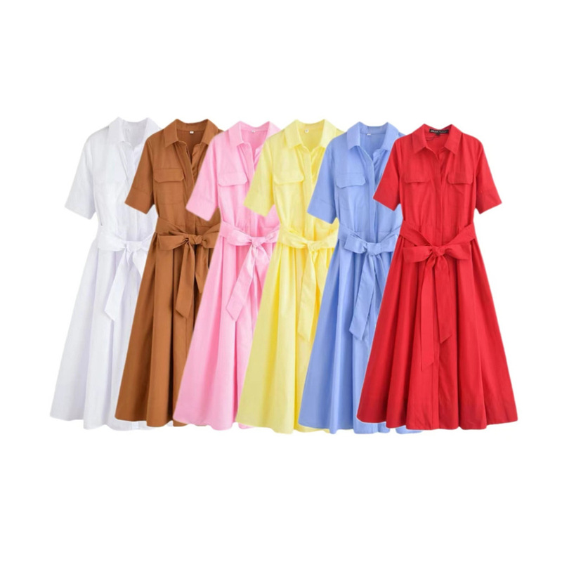 Bsk&Traf Women's 2025 Summer New Versatile Slimming Look Casual Poplin Dress 2640360