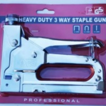 插卡壳包装，银色全电镀三用钉枪，手动打钉枪，码钉枪