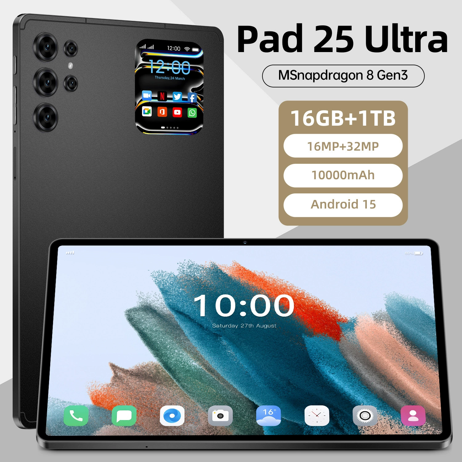 Планшетный ноутбук Pad 25 Ultra с чипом, 1 дюйм, 32G, 4G