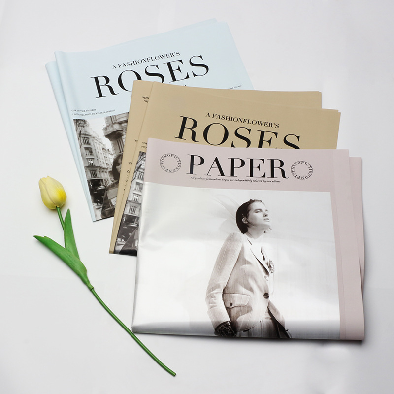 Huaxi New Fashion Weekly Series Papel de regalo de flores Chica Retro Inglés Papel de flores Material de ramo de regalo