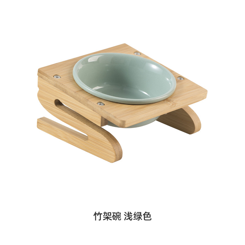 Tazón de cerámica gato tazón de comida para gatos tazón de perro tazón de beber tazón doble tazón de protección cervical suministros para mascotas