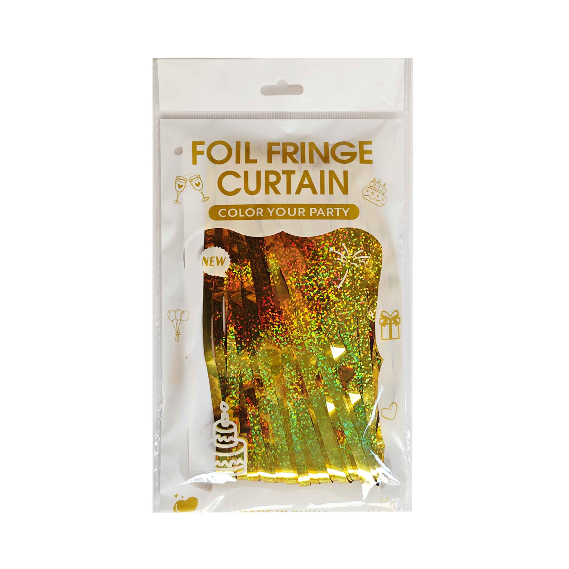 Decoración de fiesta de cumpleaños props de boda láser 1 * 2m cortina de seda de lluvia al por mayor cintas de oro