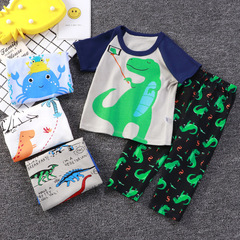 Children's summer air-conditioned clothing short-sleeved t-shirt combination for older children, pure cotton underwear set, boys and girls short-sleeved T-shirt