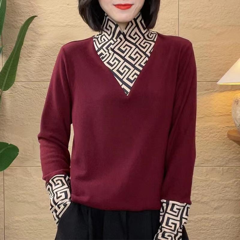 Half-High Collar Base Shirt, New Trendy Winter Style from Douyin, Stylish Inner Layer, Warm and Versatile, Patchwork Design Long-Sleeve T-Shirt Half-High Collar Base Shirt, New Trendy Winter Style from Douyin, Stylish Inner Layer, Warm and Versatile, Patchwork Design Long-Sleeve T-Shirt