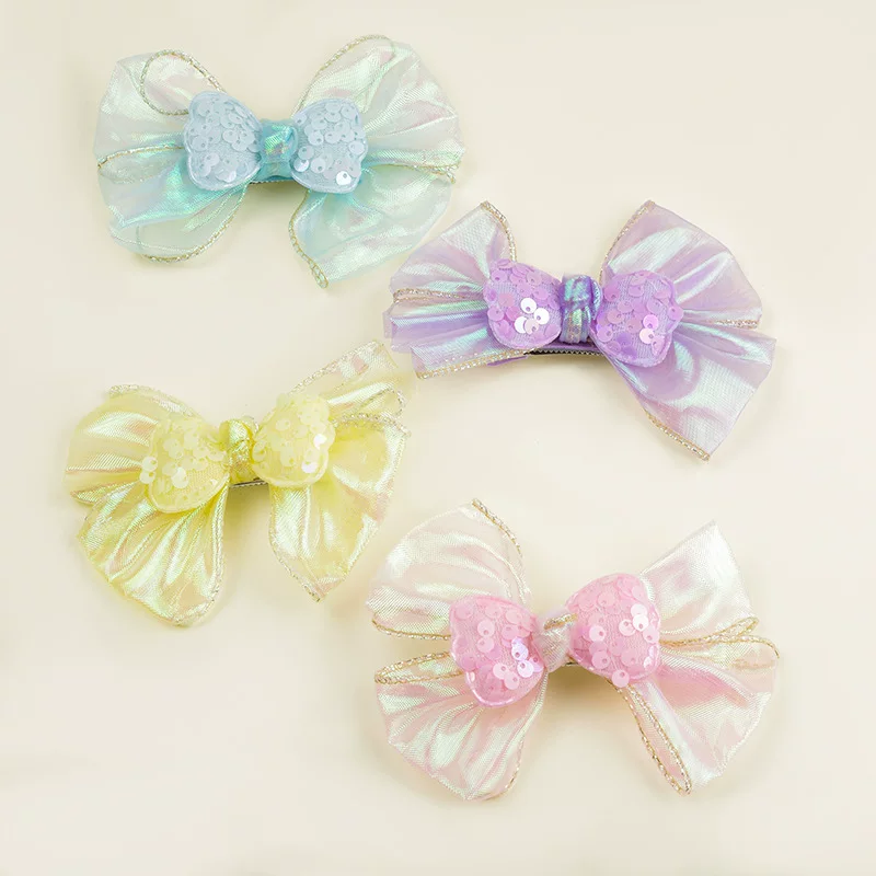 Brand cute children's hairgrip with bow, hair accessory, Korean style, internet celebrity