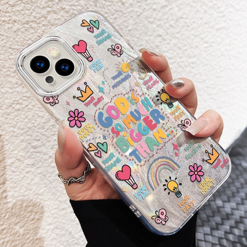 35g Weight iPhone Applicable Brands Phone Cases Classification PC Material Slogan, Colorful, Heart Shape Pattern Cute Style PC Slogan Colorful Heart Shape Cute Phone Cases Phone Accessories 7