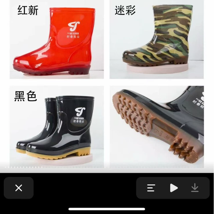 2025 производитель резиновых сапог для мужчин, короткие и средние, противоскользящие, водонепроницаемые, высокие, для работы и дождя