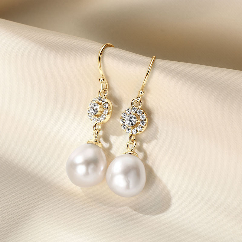 Exquisite Natural Freshwater Pearl Baroque Earrings for Women Luxury S925 Silver Jewelry Elegant Girls Gifts