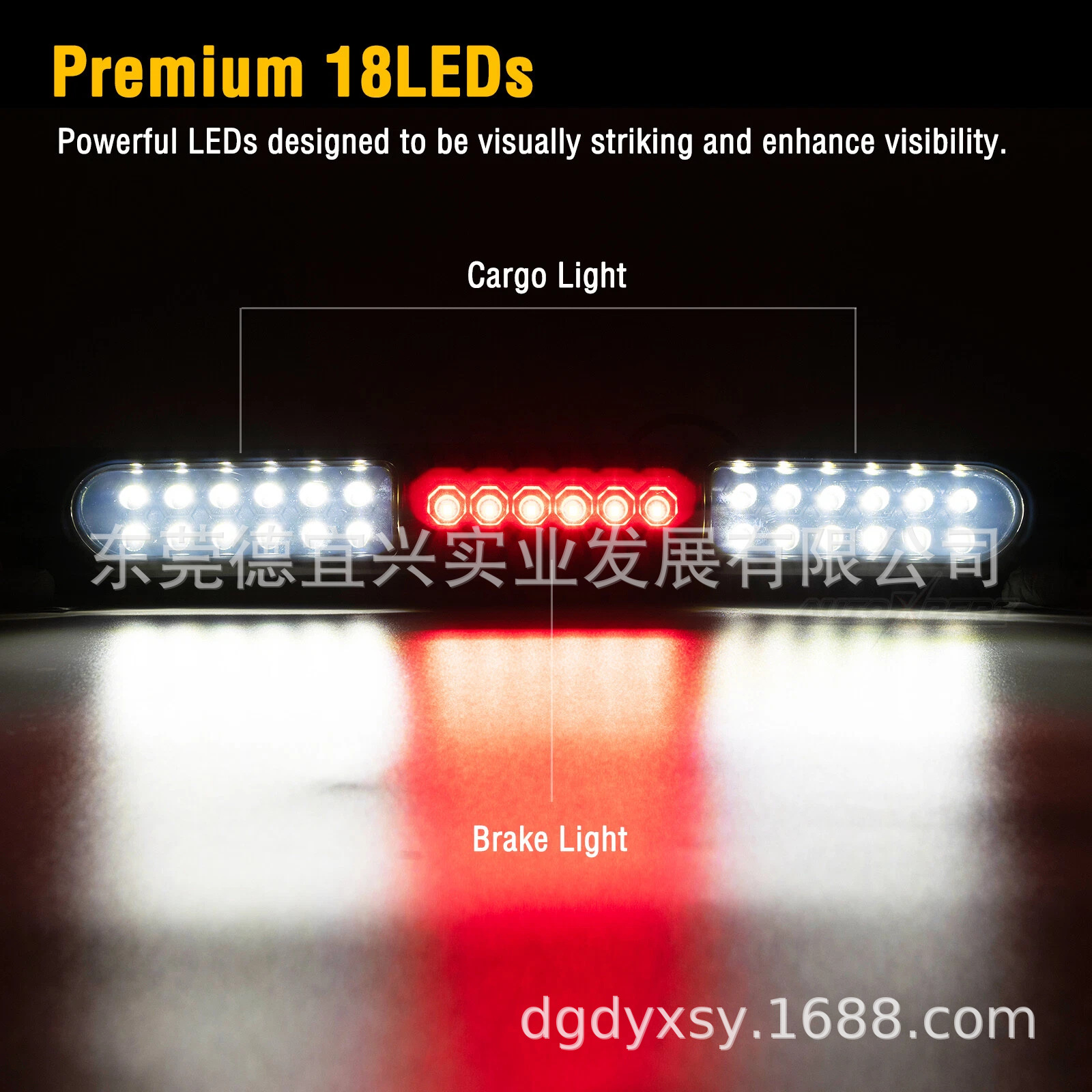 Suitable for 97-04 F150 F250 97-04 High-Mounted Brake Light Red and Black Transparent Shell 3Rd Tail Light