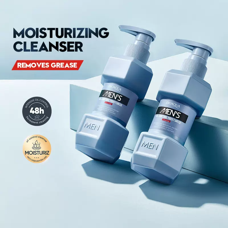 全英文男士控油保湿洁面乳 BIOAOUA 清洁面部洗面奶跨境外贸批发