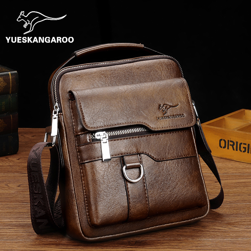 Single-shoulder bag 2023 new soft leather backpack casual men's crossbody bag large capacity business handbag