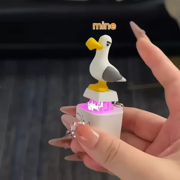 Cross-Border Mine Bird Voice Button Light-Up Electronic Pendant Keyboard Stress-Relief Sound-Making Little Duck Creative Keychain
