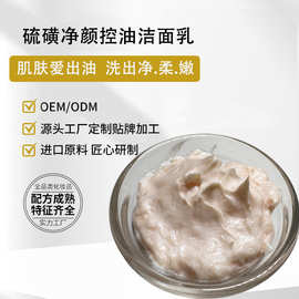 硫磺净颜控油洁面乳除螨深层清洁毛孔滋润洗面奶化妆品OEMl加工