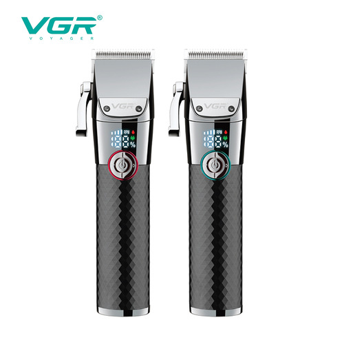 VGR new professional hair clipper LED digital display IPX7 washable electric clipper base rechargeable shaving clipper V-682