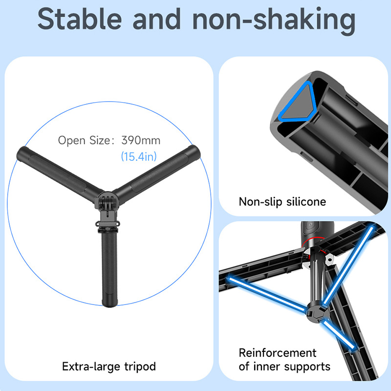 F15 Selfie-Stick-Handyhalterung mit Bildstabilisierung, Teleskopstativ, Bluetooth, für grenzüberschreitende Reisen_voghion.com