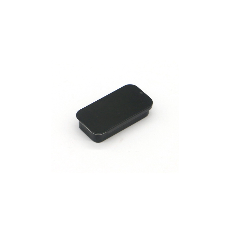Caja de hojalata deslizante negra en stock, mini caja de hojalata para bálsamo, nueva serie de cajas cuadradas de almacenamiento con sistema de apertura y cierre. image 9