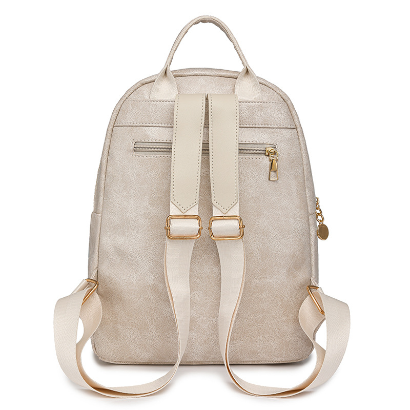 Mochila de cuero suave para mujer 2024 nuevo bolso de moda bolso de nicho de lujo ligero Mochila de viaje ligera de alta gama