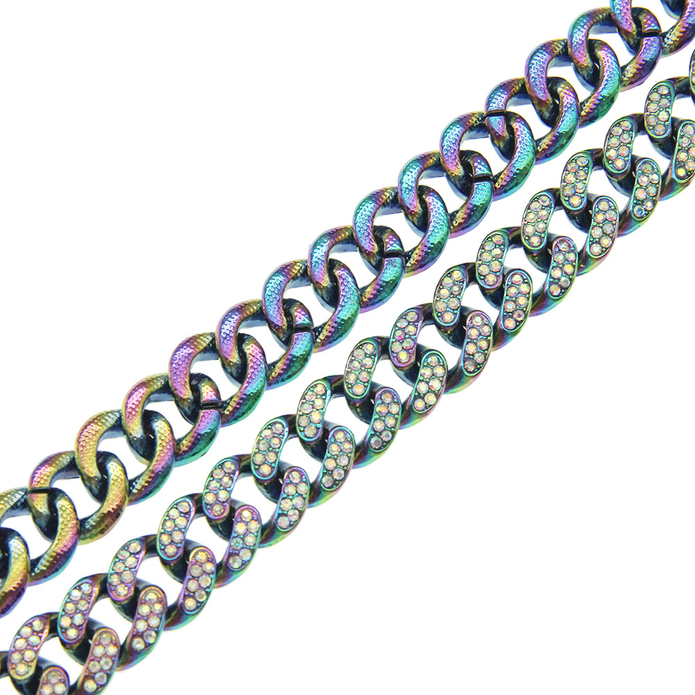 European And American Hip-hop Full Diamond Cuban Chain Bracelet Wholesale display picture 7