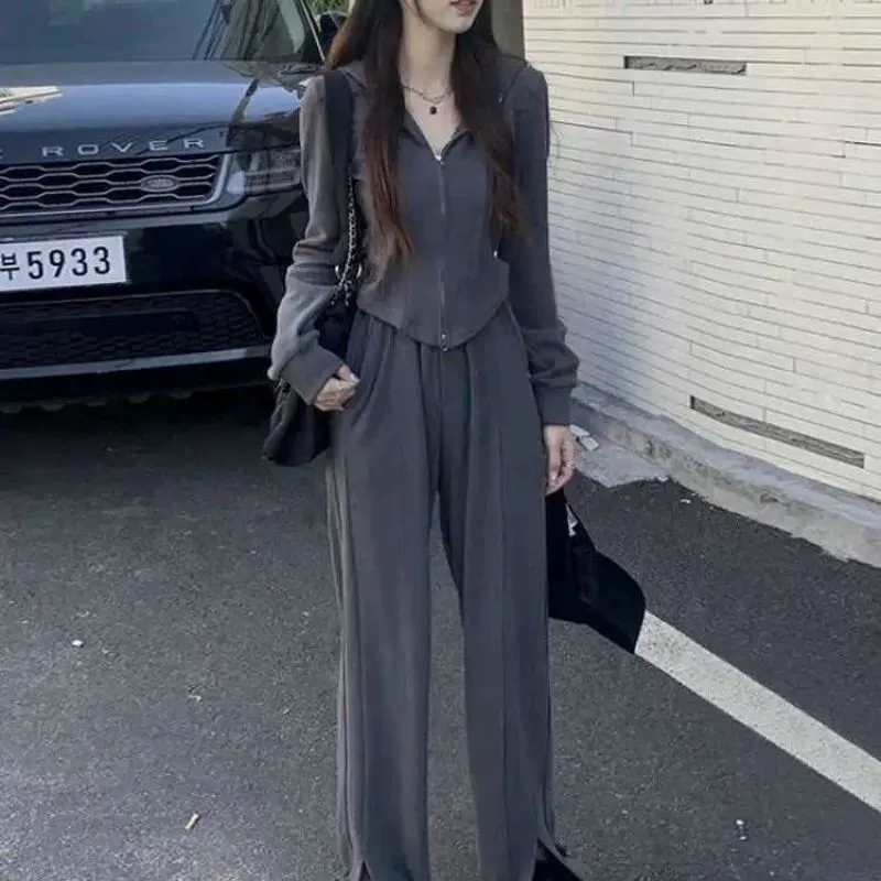 Корейская версия спорта и отдыха осень 2025 новый свободный тонкий модный свитер с капюшоном