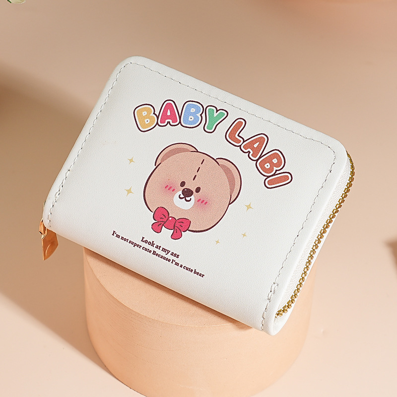 Nuevo lindo viento bolsa de tarjetas de cremallera bolsa de tarjetas para mujeres cartón de dibujos animados tarjeta bancaria bolsa de cambio de tarjeta de crédito