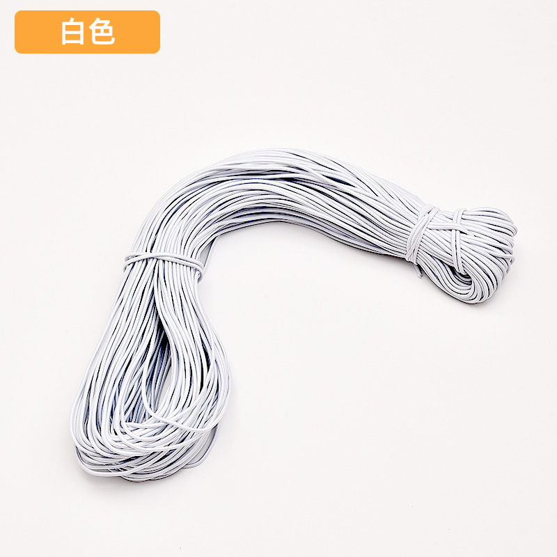 Cintas elásticas redondas de alta elasticidad 1mm - 8mm accesorios de ropa blanca y negra cuerda de extracción de látex cuerda elástica
