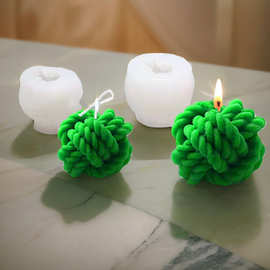毛线球硅胶蜡烛模具diy香薰石膏摆件手工皂蛋糕模圣诞节蜡烛模具